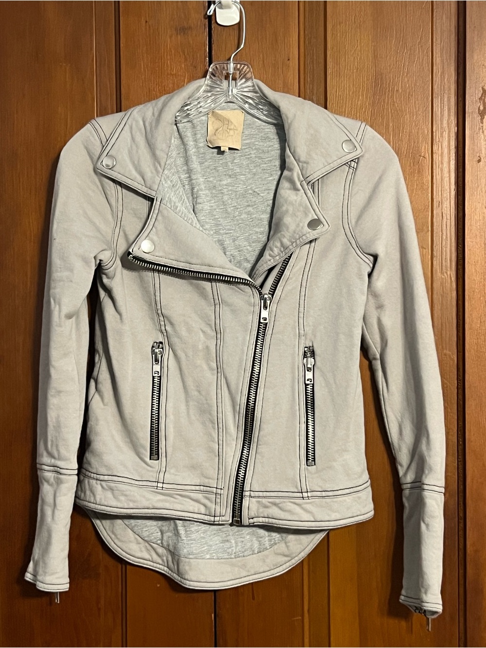 Chaser Fleece Moto Jacket in Metal Gray Size Small